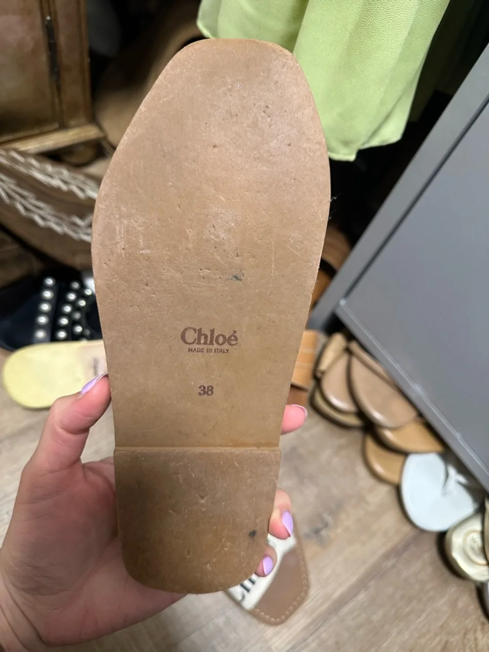 Chloe Logo Canvas Slide Sandal woody - Picture 7 of 7